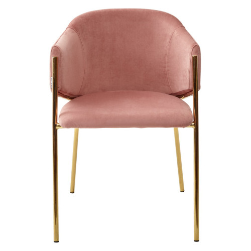 Стул DILL BLUVEL-52 PINK, велюр/ золотой каркас, М-City