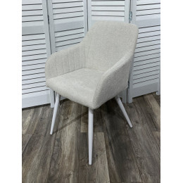 Стул BRANDY WZ2042-18 белая галька, фактурный велюр/ белый каркас М-City