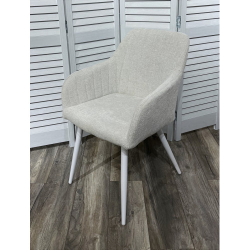 Стул BRANDY WZ2042-18 белая галька, фактурный велюр/ белый каркас М-City