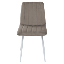 Стул DUBLIN G062-13 кварцевый, велюр / белый каркас М-City