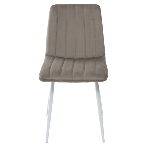 Стул DUBLIN G062-13 кварцевый, велюр / белый каркас М-City