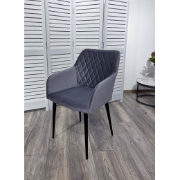 Стул BRANDY-X СЕРЫЙ #27, велюр / черный каркас М-City