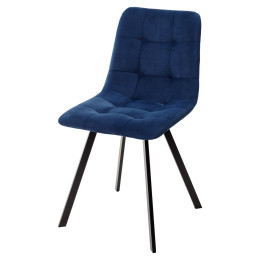 Стул CHILLI-Q SQUARE синий #29, велюр / черный каркас М-City