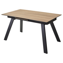 Стол Морис 140 Темный дуб, керамика / черный каркас М-City