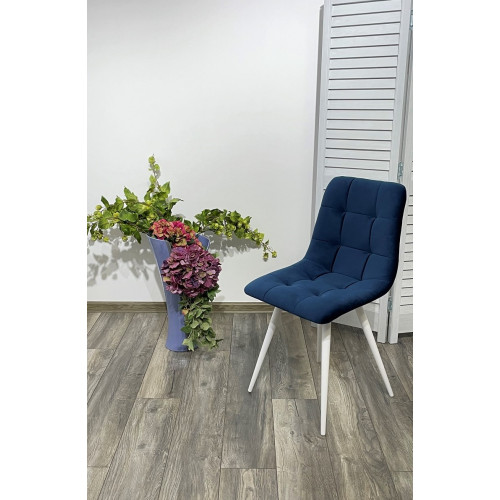 Стул CHILLI-Q синий #29, велюр / белый каркас М-City