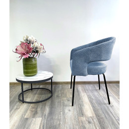 Стул SNUG WZ2042-16 бледно-васильковый фактурный велюр / черный каркас, M-City