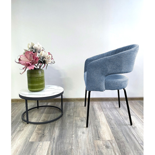 Стул SNUG WZ2042-16 бледно-васильковый фактурный велюр / черный каркас, M-City