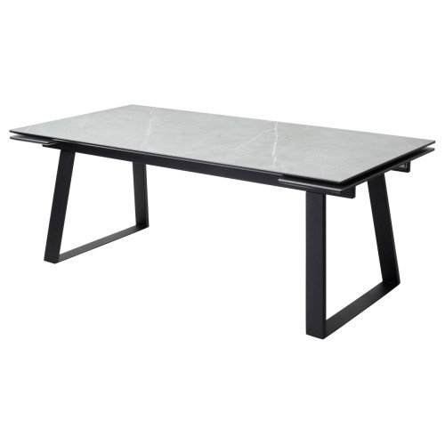 Стол Франк 200 Темно-серый мрамор, керамика / черный каркас М-City