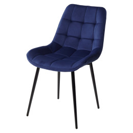 Стул ХОФМАН, цвет темно-синий #H60, велюр / черный каркас 4 шт./1 к М-City