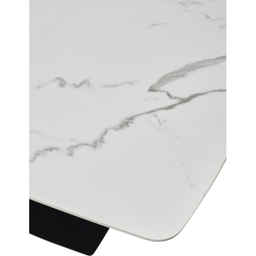 Стол ALATRI 120 GLOSS STATUARIO WHITE SINTERED STONE / BLACK М-City