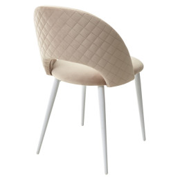 Стул MAX бежевый #5, велюр / белый каркас М-City