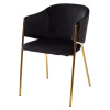 Стул DILL BLUVEL-19 BLACK, велюр/ золотой каркас, М-City