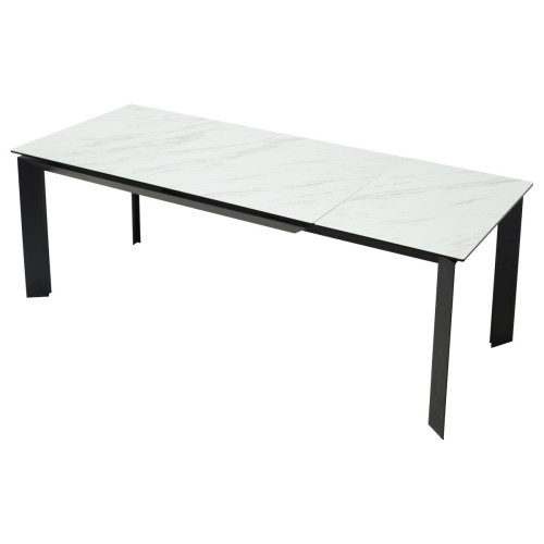 Стол CREMONA 180 KL-99 Белый мрамор матовый, итальянская керамика / черный каркас М-City