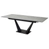 Стол Ниагара 160 Темно-серый мрамор с белыми прожилками, керамика / черный каркас М-City