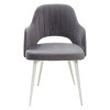 Стул FANTINE-LA СЕРЫЙ #27, велюр/ белый каркас М-City