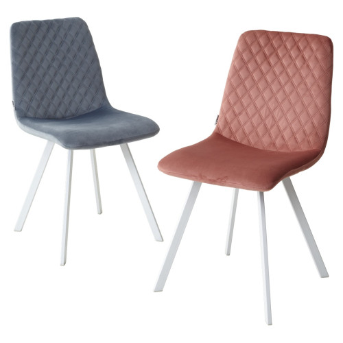 Стул DAIQUIRI BLUVEL-52 PINK / белый каркас, велюр М-City