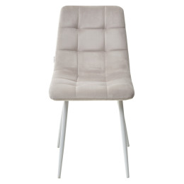 Стул CHILLI G108-06 серебристо-серый/ белый каркас, велюр М-City