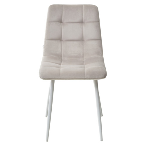 Стул CHILLI G108-06 серебристо-серый/ белый каркас, велюр М-City