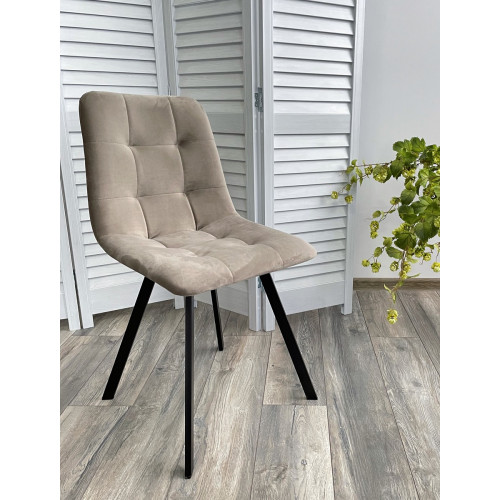 Стул CHILLI-Q SQUARE латте #25, велюр / черный каркас М-City