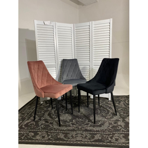 Стул NEPAL BLUVEL-14 GREY/ черный каркас, велюр M-City