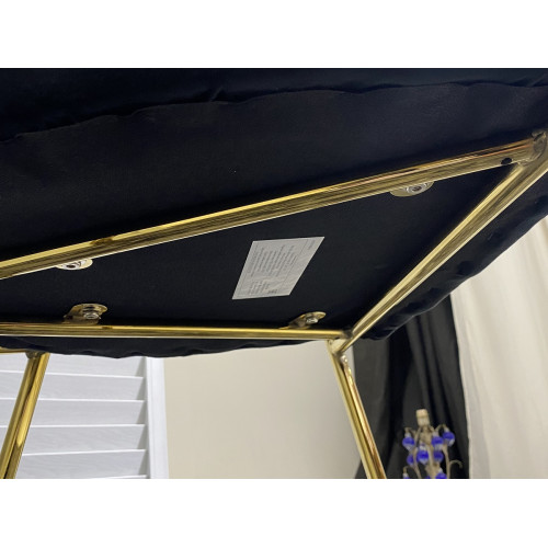 Стул DILL BLUVEL-19 BLACK, велюр/ золотой каркас, М-City