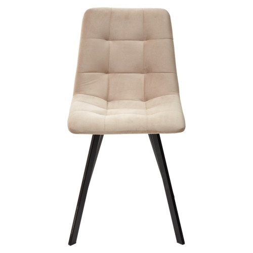 Стул CHILLI-Q SQUARE бежевый #5, велюр / черный каркас М-City