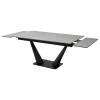 Стол Ниагара 160 Темно-серый мрамор с белыми прожилками, керамика / черный каркас М-City