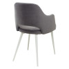 Стул FANTINE-LA СЕРЫЙ #27, велюр/ белый каркас М-City