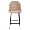 Полубарный стул НИРВАНА, цвет бежевый B-05, велюр / черный каркас H=63cm М-City