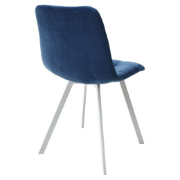 Стул CHILLI-Q SQUARE синий #29, велюр / белый каркас М-City