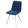 Стул CHILLI-Q SQUARE синий #29, велюр / белый каркас М-City