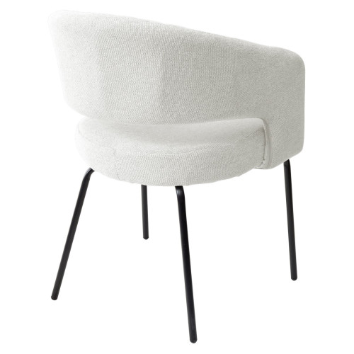 Стул SNUG WZ2042-18 белая галька, фактурный велюр / черный каркас, M-City