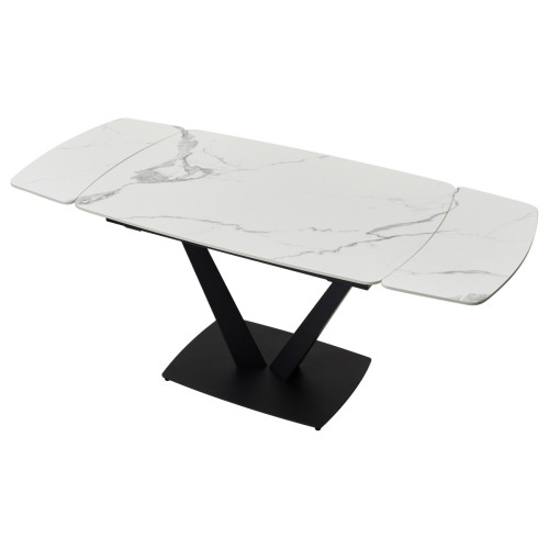 Стол ALATRI 120 GLOSS STATUARIO WHITE SINTERED STONE / BLACK М-City