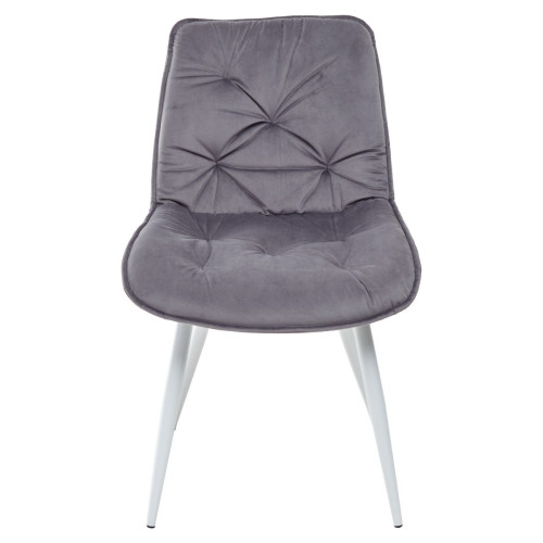 Стул MONACO UF910-05 DARK GREY, велюр/белый каркас M-City