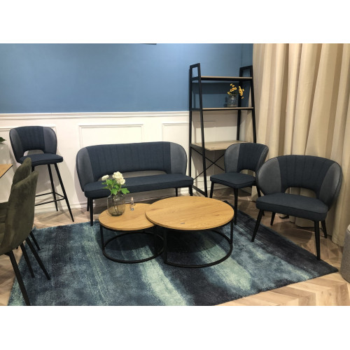 Барный стул HADES TRF-06 полночный синий, ткань/ RU-03 синяя сталь, PU М-City