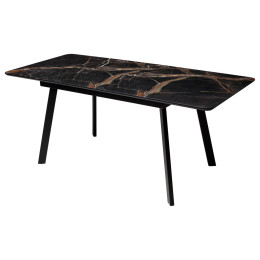 Стол АРУБА 140 МЕЙДЖИК, стекло / черный каркас М-City