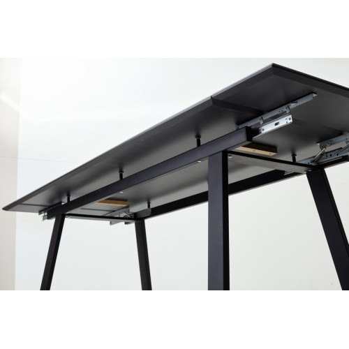 Стол Франк 200 Темно-серый мрамор, керамика / черный каркас М-City