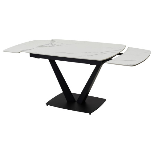 Стол ALATRI 120 GLOSS STATUARIO WHITE SINTERED STONE / BLACK М-City