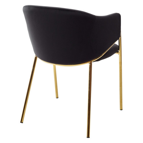 Стул DILL BLUVEL-19 BLACK, велюр/ золотой каркас, М-City