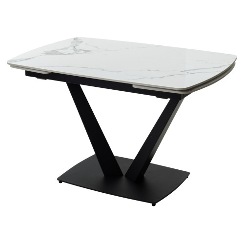 Стол ALATRI 120 GLOSS STATUARIO WHITE SINTERED STONE / BLACK М-City
