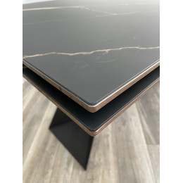 Стол Купер 160 Обсидиан, стекло / черный каркас М-City