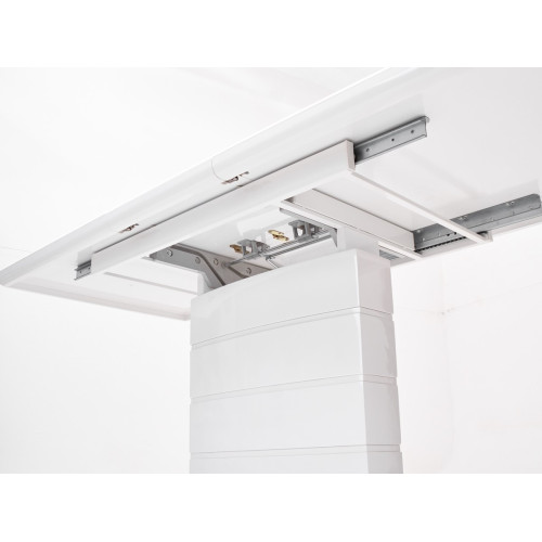 Стол ALTA 120 WHITE / супер белое глянцевое стекло М-City