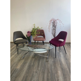 Стул FANTINE-LS РОЗОВЫЙ #15, велюр / черный каркас М-City