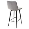 Полубарный стул CHILLI-QB светло-серый #26, велюр / черный каркас (H=66cm) М-City