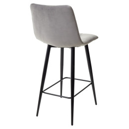 Полубарный стул CHILLI-QB светло-серый #26, велюр / черный каркас (H=66cm) М-City