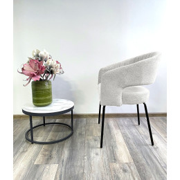 Стул SNUG WZ2042-18 белая галька, фактурный велюр / черный каркас, M-City