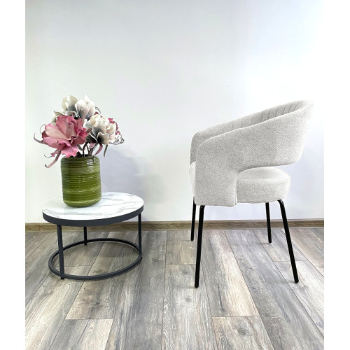 Стул SNUG WZ2042-18 белая галька, фактурный велюр / черный каркас, M-City