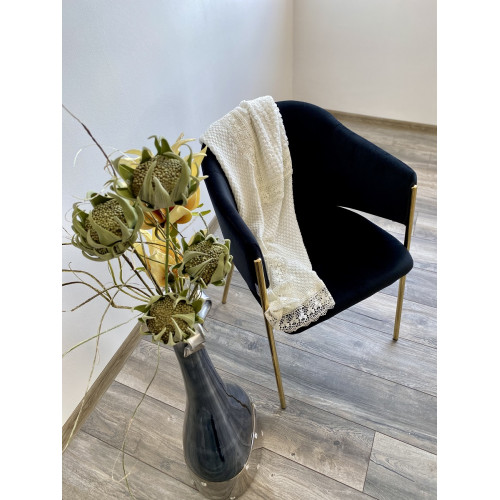 Стул DILL BLUVEL-19 BLACK, велюр/ золотой каркас, М-City