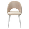 Стул MAX бежевый #5, велюр / белый каркас М-City