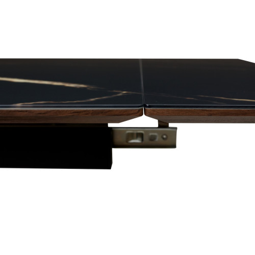 Стол Купер 160 Обсидиан, стекло / черный каркас М-City